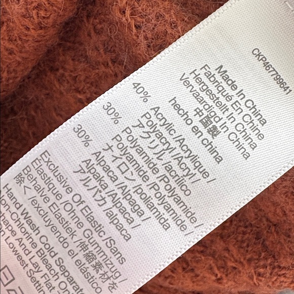 Madewell Women's Rust Sweater Alpaca Blend Size Medium - Picture 6 of 7